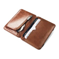 New Fashion Man Small Leather Magic Wallet With Coin Pocket Men's Mini Purse Mon