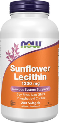 Sunflower Lecithin 1200 mg Softgels with Phosphatidyl Choline 200 Count