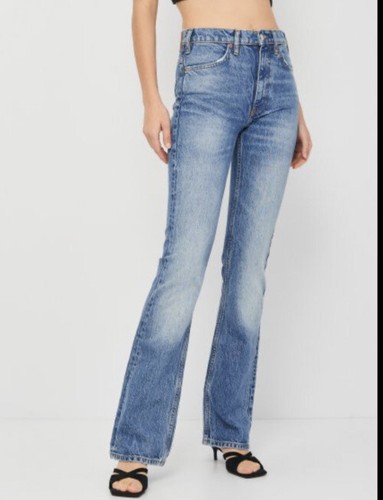 ZARA Women's High Waist Vintage Flare Wide Leg Jeans Size 10 Sentinel Blue  NWT | eBay