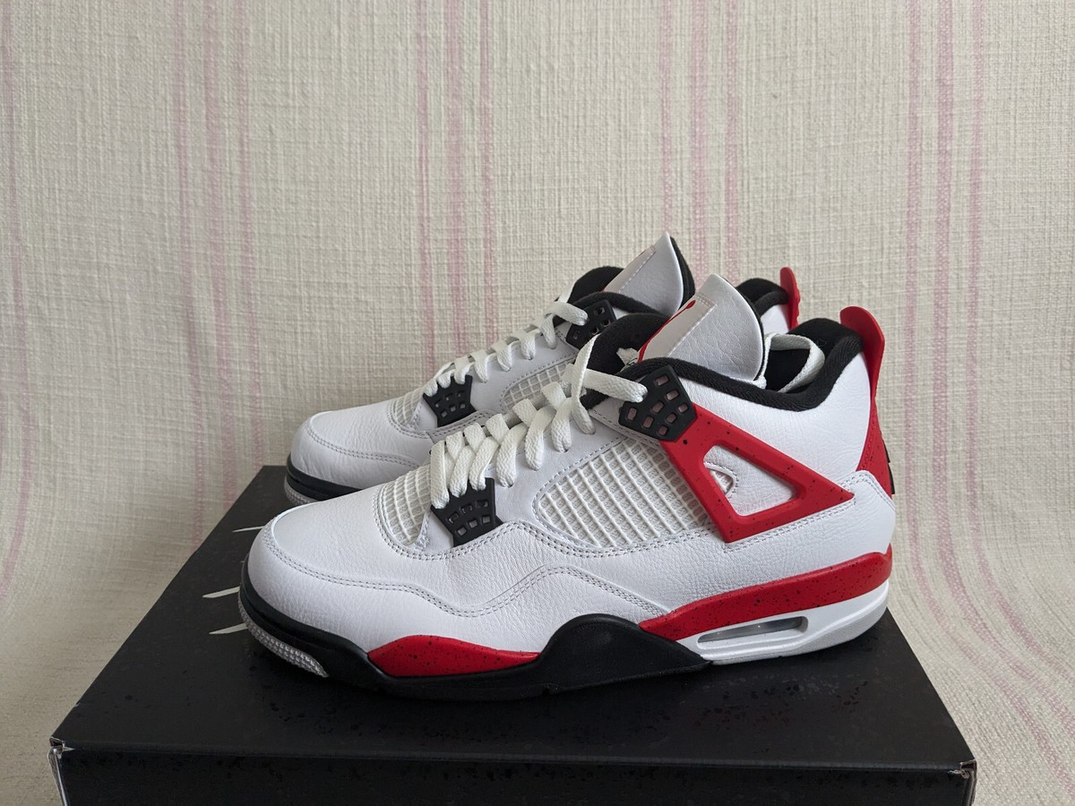 Air Jordan 4 Retro White Black Red Cement AJIV DH6927 161 Men's