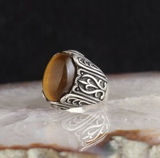 Tiger eye silver ring Handmade Pure 925 SILVER men Ring  with Tiger eye Stone