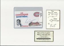 Rey Comeau Montreal Canadiens AUTOGRAPH AUTO SIGNED INDEX HOCKEY CARD 100% COA