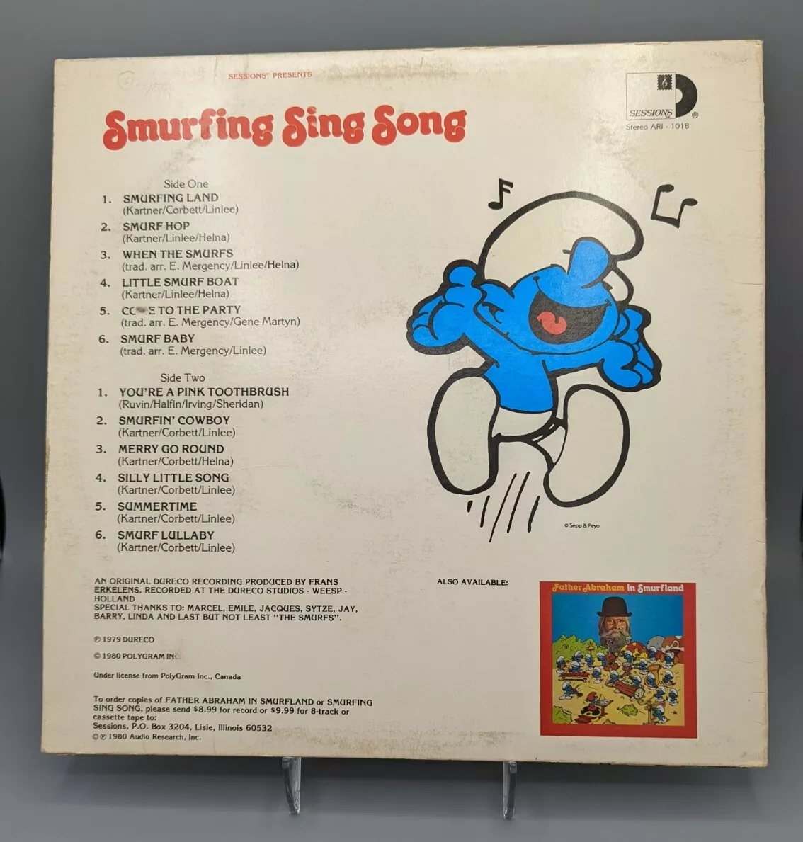 The Smurfs Smurfing Sing Song Original Vinyl Record 1980 ARI-1018 Album LP