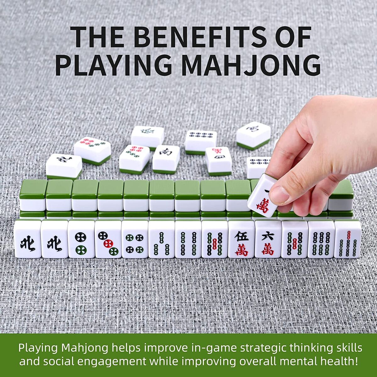 144 Tiles Chinese MahJong Game Set Retro Mah-Jong Fun Family Board