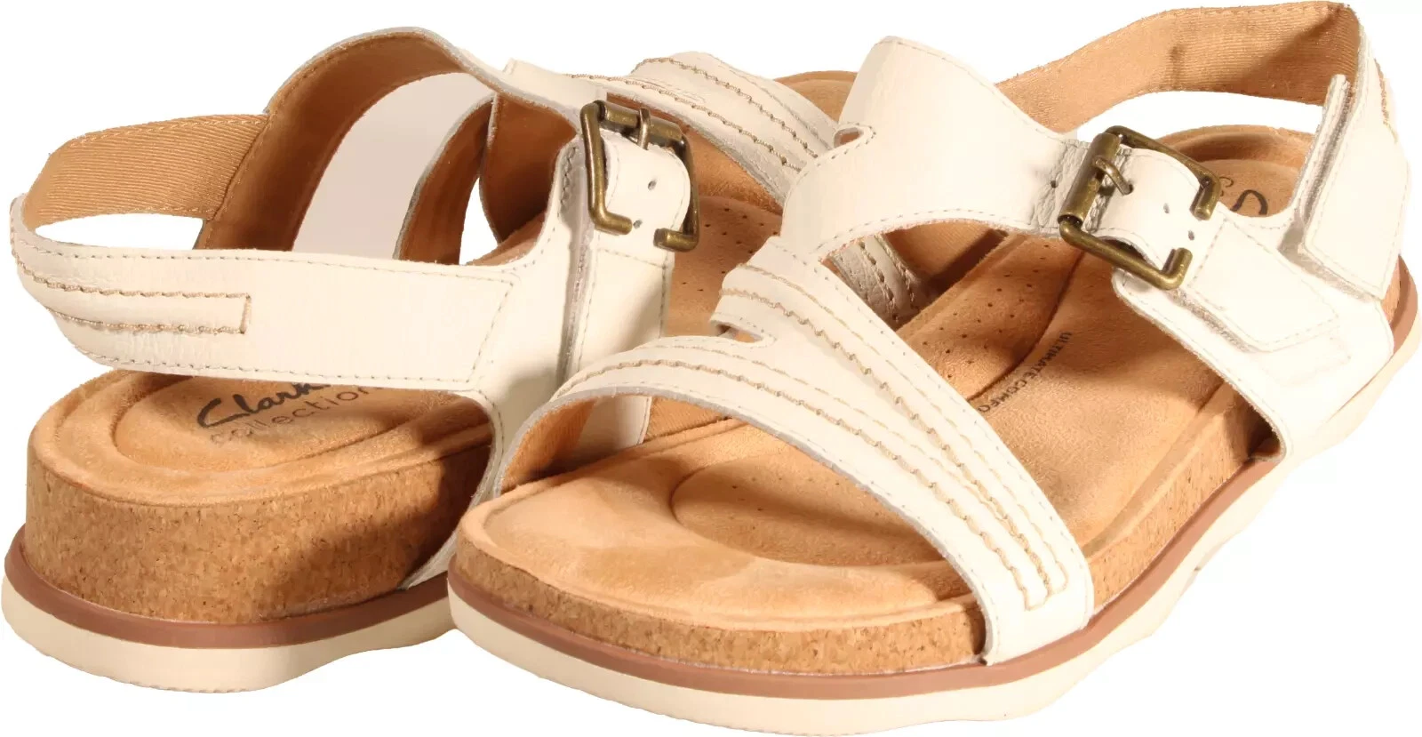 Clarks Brynn Step sandalo donna pelle bianco taglia US 7