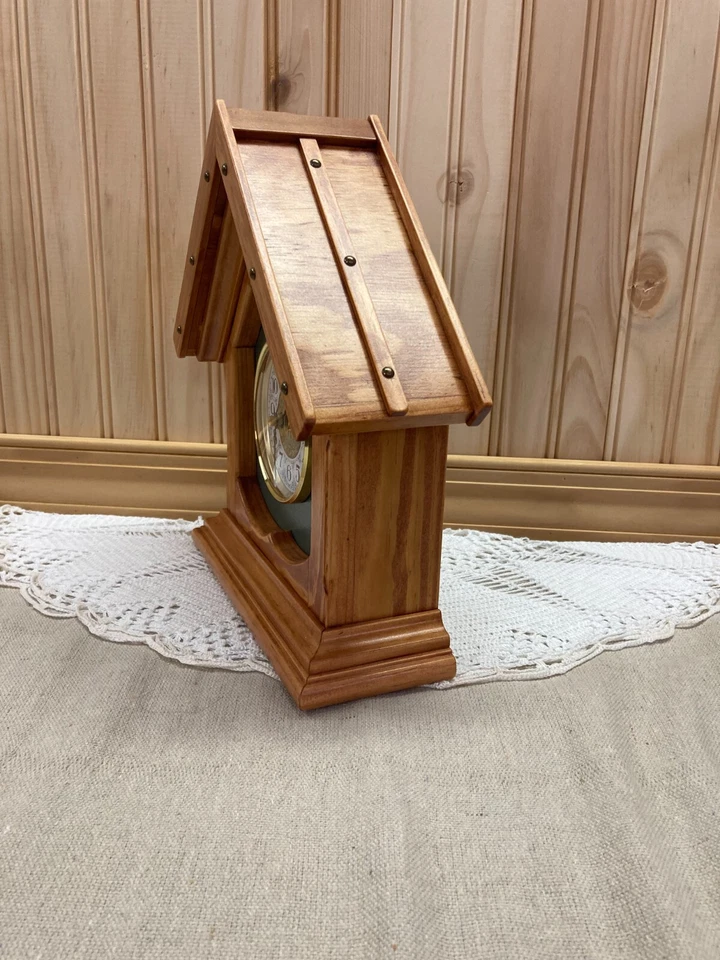 handmade wooden clocks desk one of a kind design free standing or hangs on wall - Image 2 of 4