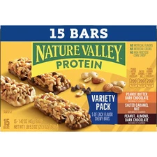 Nature Valley Protein Granola Bars, Snack Variety Pack,21.3 oz,Chewy Bars, 15 Ct