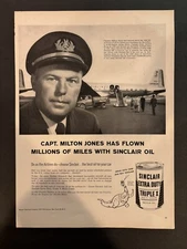 Vintage 1950s Advertising Sinclair Refining Co Extra Duty Motor Oil Milton Jones