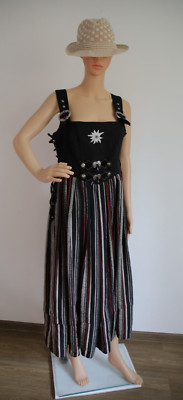 Vintage Folklore Kleid original Alphorn Dirndlkleid, Seitenschnür