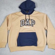 NWT Gap x DAP Colorblock Logo Hoodie Size Large Perfect Khaki w/ Navy MSRP $128