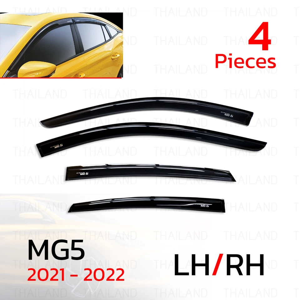For MG MG5 MG 5 Sedan 2021-'22 Window Sun Visor Rain Guard Deflector - Image 3 of 4
