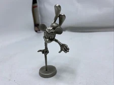 Disney Hudson Pewter Figurines Gold Mickey Minnie 3860 Rare Came 3.75” Tall