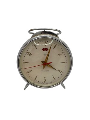 Antique Vintage Beige Pendulum Clock Chambord Alarm Clock 