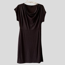 Ann Taylor Dress Women's Small Dark Purple Eggplant Shimmery Cowl Neck Sheath