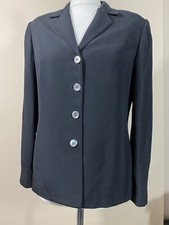 Liz Claiborne Petite Black Stylish 100% Silk Blazer Jacket Women’s Size 12