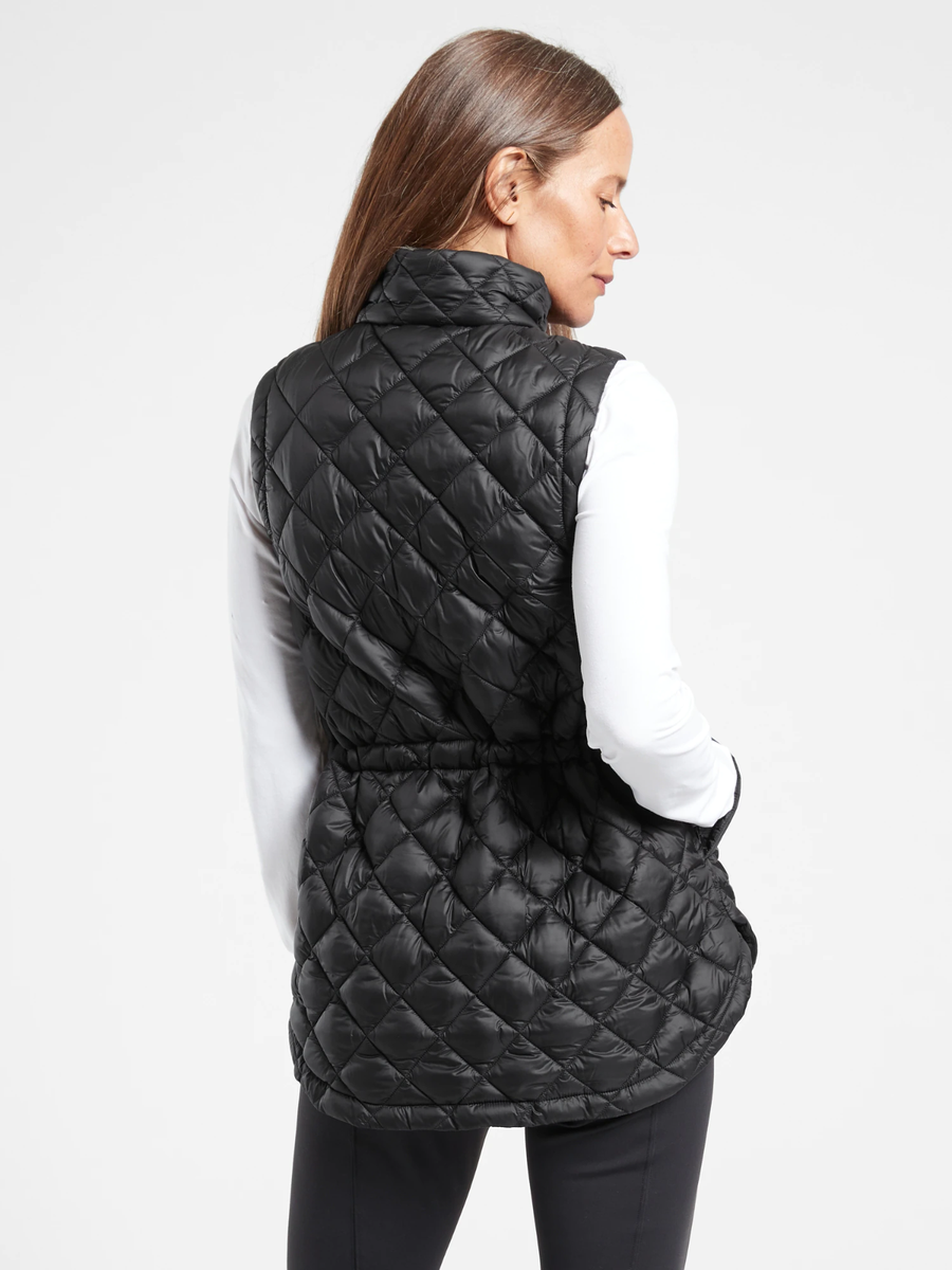 NWOT ATHLETA Whisper Featherless Vest, BLACK SIZE XSP #599504