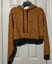 Levis Womens Size Large Relaxed Fit Cropped Hooded Sweatshirt New