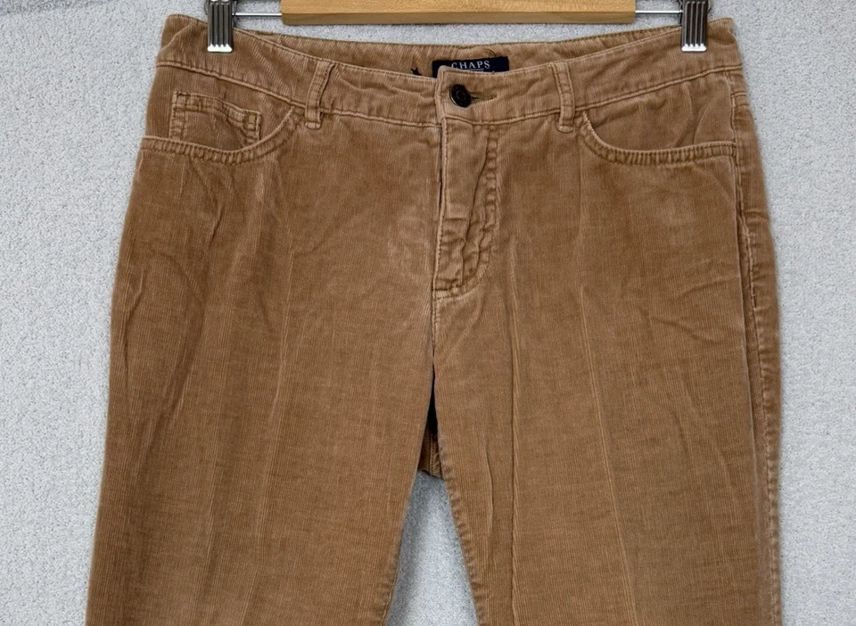 Chaps Corduroy Pants Women's 4P (32x29) Petite Brown Modern Casual Trendy Chinos - Image 2 of 4