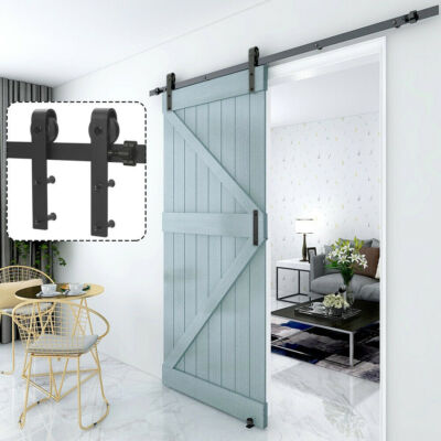 6.6 FT Sliding Barn Wood Door Basic Sliding Track Hardware Kit (Basic''J'') 