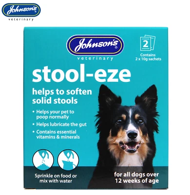 JOHNSONS VETERINARY JOHNSONS STOOL EZE DOG PUPPY HELPS SOFTEN STOOLS PET CONSTIPATION RELIEF