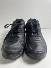 Nike Air Max 90 Sneakers Boys Size 7Y Triple Black Leather Shoes CD6864-001