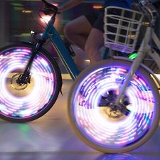 2PCS Bicycle Bike Wheel Lights New-7 Modes LED String Fits any Spoke Rim Tires