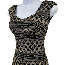 Vintage 90s Bodycon Dress Womens Size S Sparkle Metallic Knit