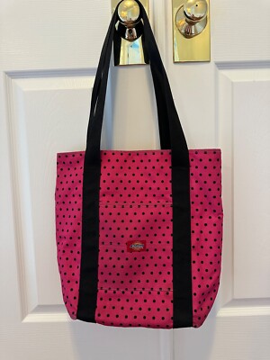 Dickies Pink w/ black Polka Dots Tote Bag Shoulder Bag Pink Canvas