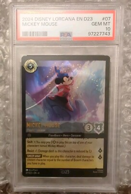PSA 10 D23 Expo 2024 Disney Lorcana Mickey Mouse Playful Sorcerer