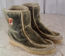 Fur Boots Canada Lightning 10D Gray RARE VHTF Vtg Tough Warm Lined Zipp