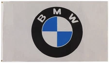 BMW Car Logo White 3x5 3'x5' Premium Quality Polyester Flag Banner