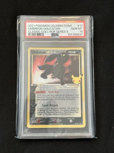 Umbreon Gold Star Pokémon Celebrations Classic Collection PSA 10 Gem Mint