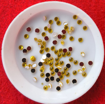 100 Strass/Glitzer/Schmucksteine, No Hotfix, Fb. (3/1) Citrine, SS10 2,8-3mm