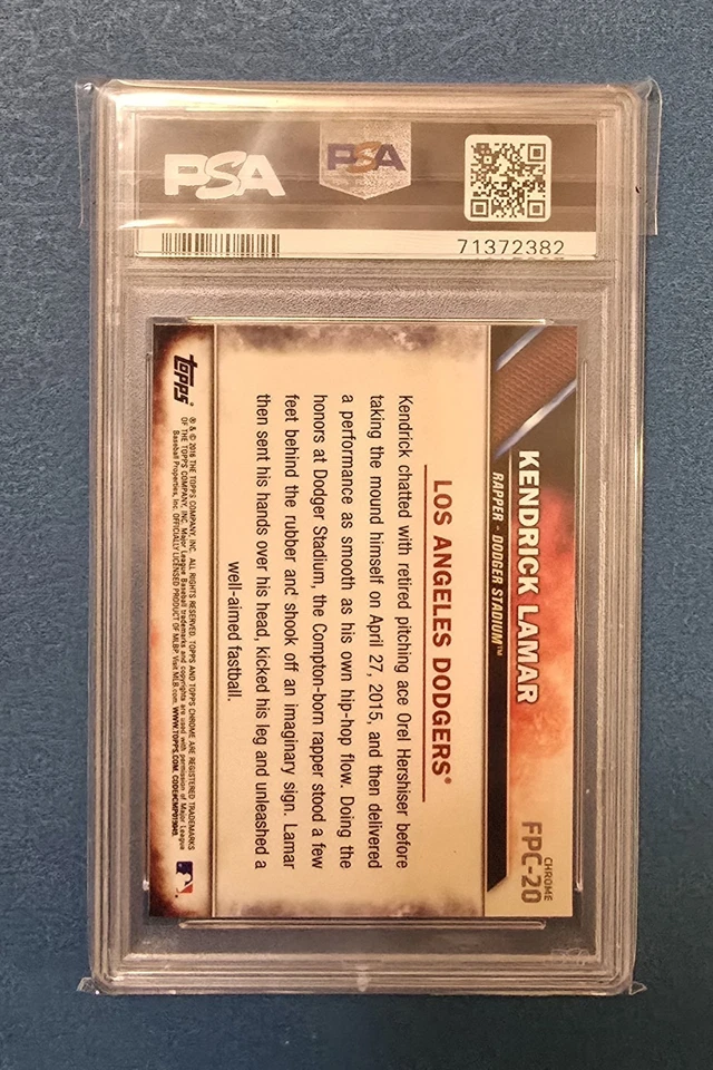 KENDRICK LAMAR 2016 Topps Chrome First Pitch #FPC-20 PSA 10 - Image 2 of 2