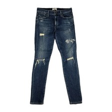 Agolde Jeans Womens Size 28 Sophie High Rise Skinny Crop Distressed Blue Denim