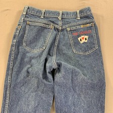 VTG Kenny Rogers Jeans Teen's 15/16 28x32 Blue Denim Western The Gambler 80s