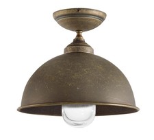 Außenleuchte Deckenlampe aus Messing Bronze Antik Glasschirm Massiv E27 IP44