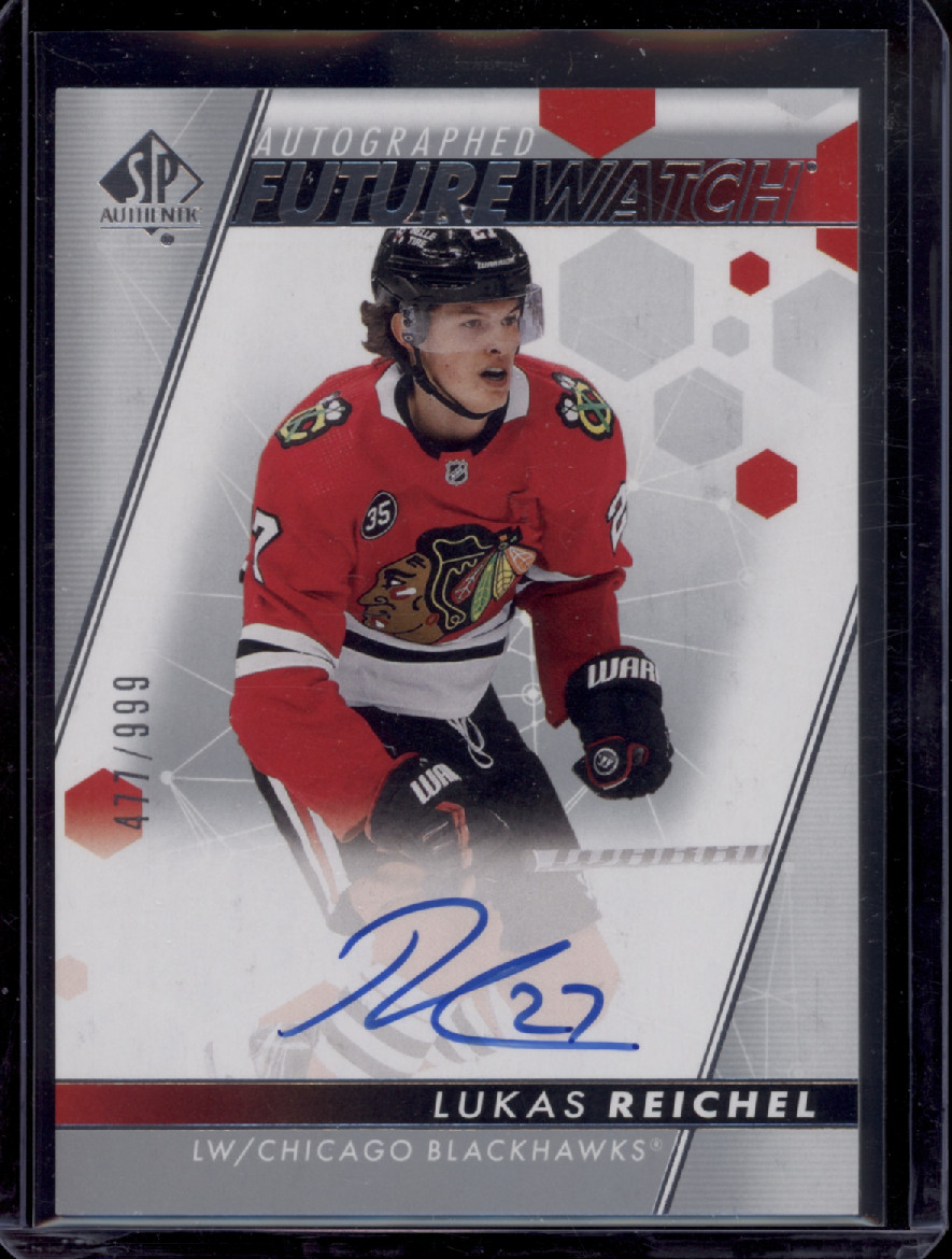 2022-23 SP Authentic Lukas Reichel Future Watch Auto Rookie FWA RC /999