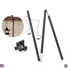 Folding Camping Lantern Stand Pole - Essential Light Hanger & Picnic Accessory