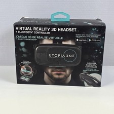 Utopia 360 Virtual Reality 3D Headset With Head Strap And Bluetooth Controller
