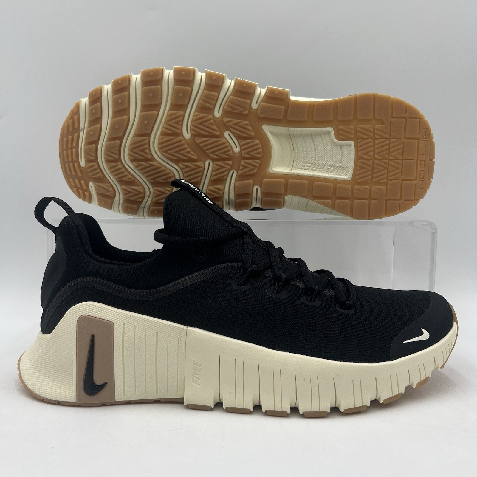 Mens Size 10 Nike Free Metcon 6 Black Coconut Milk Training Shoes FJ7127 010 NEW