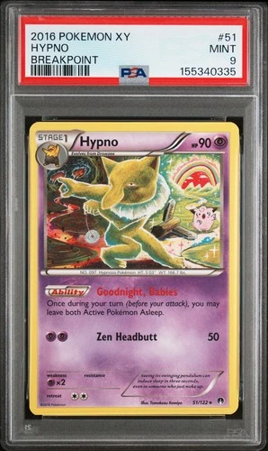 2016 POKEMON XY BREAKPOINT #51 HYPNO PSA 9