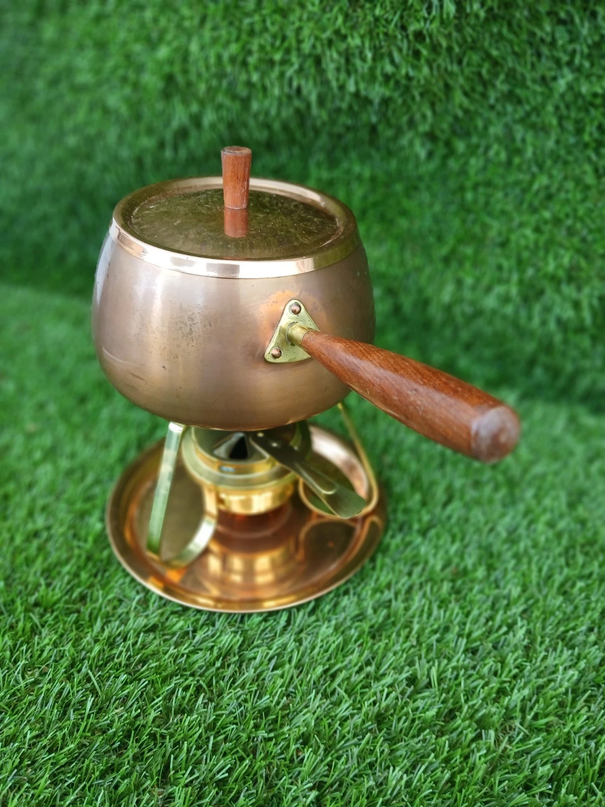 Vintage Argy Europe Copper Fondue Set MCM Mid Century Modern