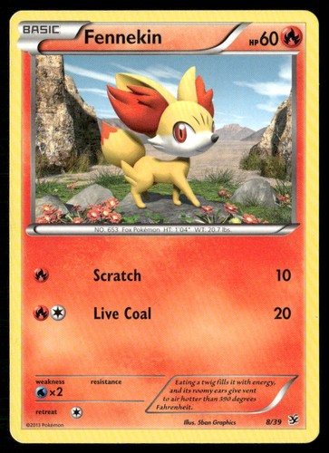 Fennekin 8/39 Kalos Starter Set Pokemon Lightly Played