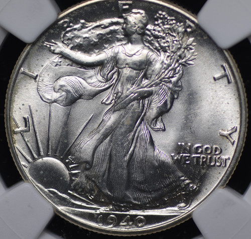 1940 WALKING LIBERTY HALF DOLLAR NGC MS 64 CRISP WHITE SILVER SATIN, FULL STRIKE