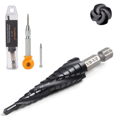 Four Spiral Flute Cobalt Step Drill Bit