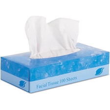 GEN Facial Tissue, 2-Ply, White, Flat Box, 100 Sheets/Box, 30 Boxes/Carton