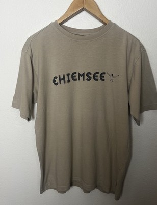 Vintage 90s Chiemsee Graphic T-Shirt Men s Sz Medium Tan Windsurf Surf Gorpcore
