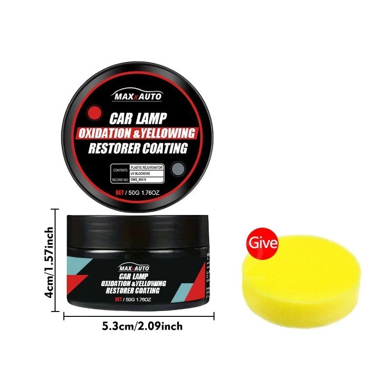 Car Headlight Restoration Polishing Kit - Scratch Remover & Oxidation Cleaner