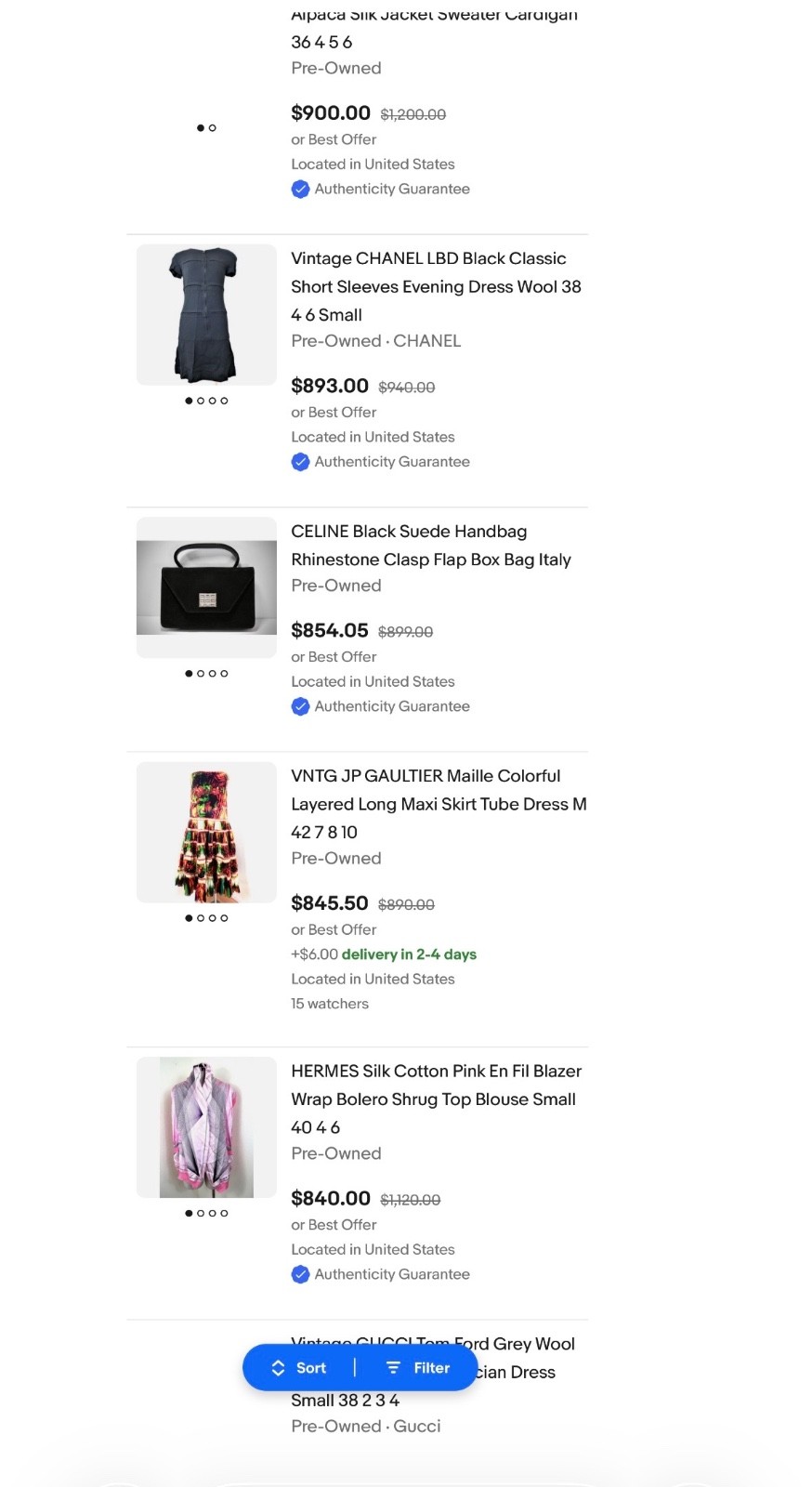 Vintage Highend Designer Wholesale Chanel Dior Gaultier Gucci Bag Clothes Dress image 2